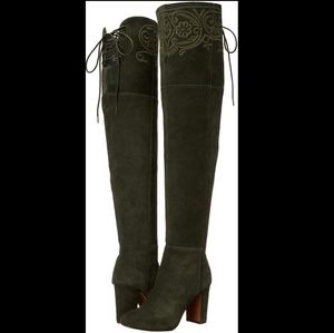 Nanette black suede over the knee boots